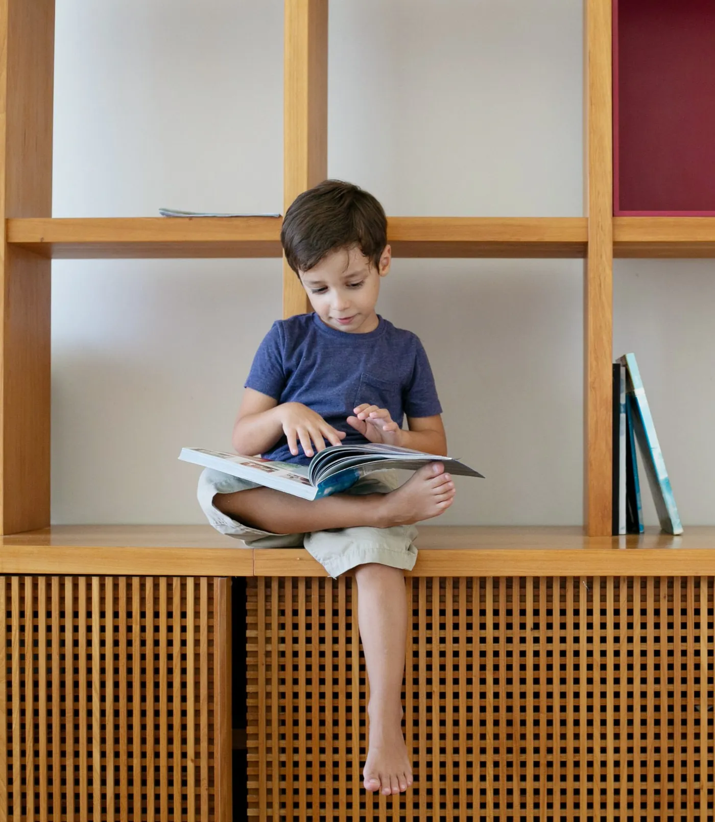 Child reading a magazine